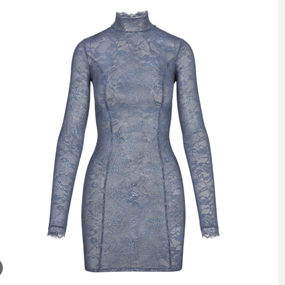 Skims Lace Turleneck Dress